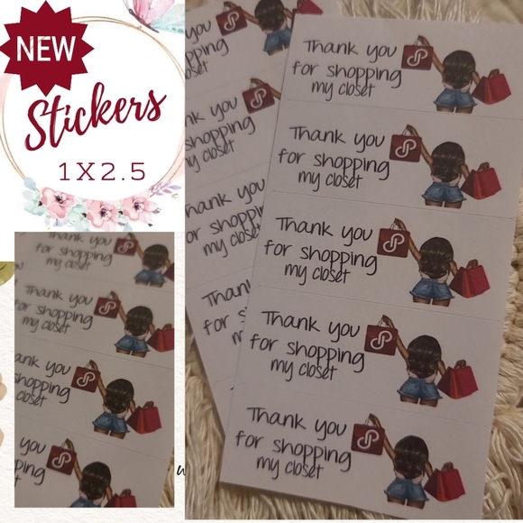 60 ct shopping woman Stickers (add to any polymailer listing to save) 🤍 - Picture 1 of 3